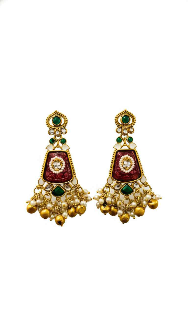 Kundan Chandbali Earrings,